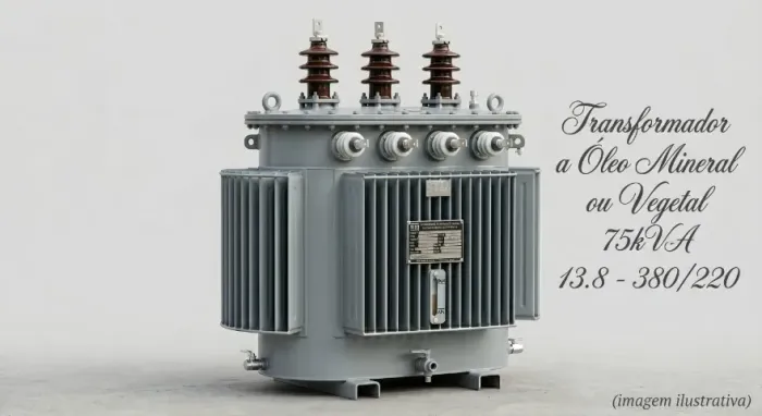 Transformador Trifásico (75kVA) 13,8kV  - 380/220 à Venda | Também Montamos Subestação