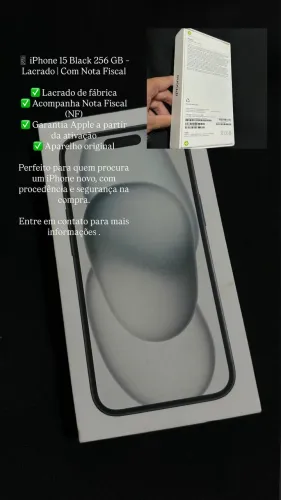 iPhone 15 256g Preto Lacrado com Nota fiscal