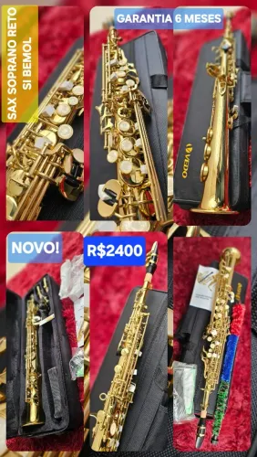 Sax soprano si bemol GARANTIA 01 ANO LUTHIER, Completo