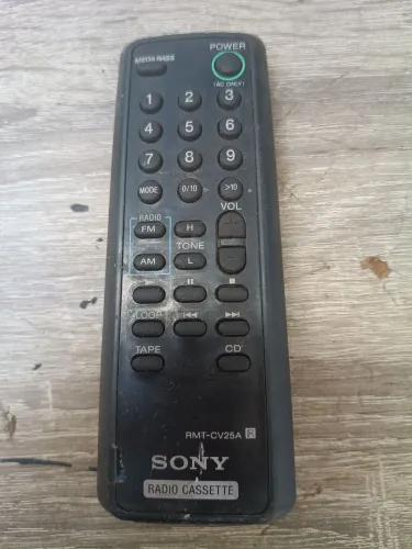 Controle remoto antigo original Sony para rádio e vídeo cassetes