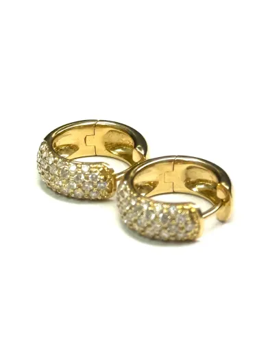 Brinco argola Hstern em ouro 18k750 com diamantes