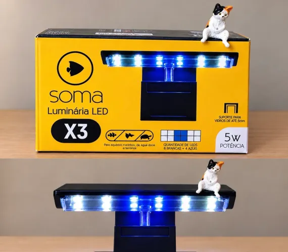 Luminária X3 brinde gatinho de resina