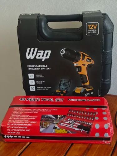 Conjunto kit ferramentas e parafusadeira wap