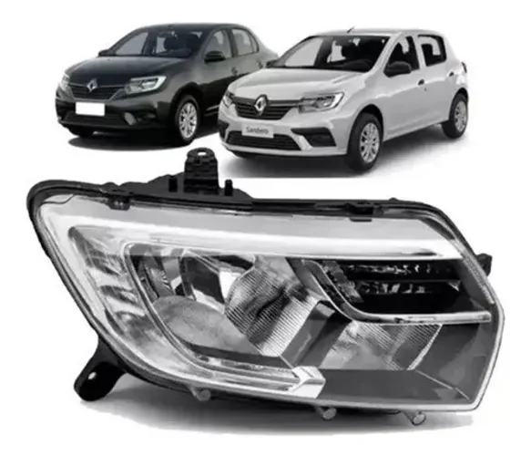 Farol Dianteiro Direito Renault Sandero Logan 2022 2024 Led