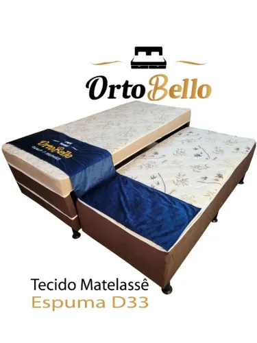 Cama solteiro D33 com auxiliar