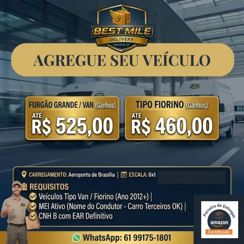 ? OPORTUNIDADE PARA MOTORISTAS ENTREGADORES EM BRASÍLIA