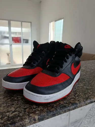 Nike Court Vision Mid Preto Vermelho