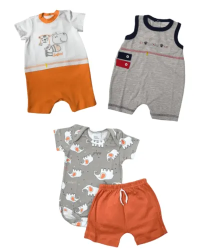 Lote 3 - Roupas de Bebê Menino Primavera/Verão para Meninos de 4 à 6 Meses 14 Peças