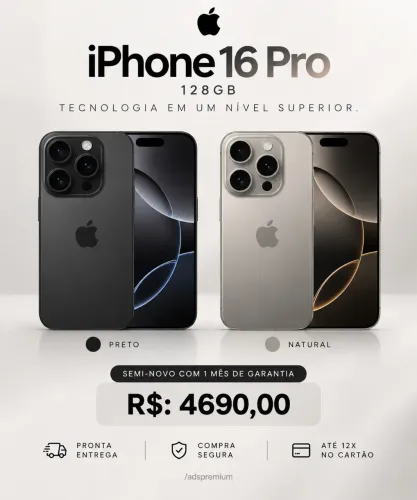 iPhone 16 Pro- 128Gb (1 mês de garantia pela loja) - última unidade
