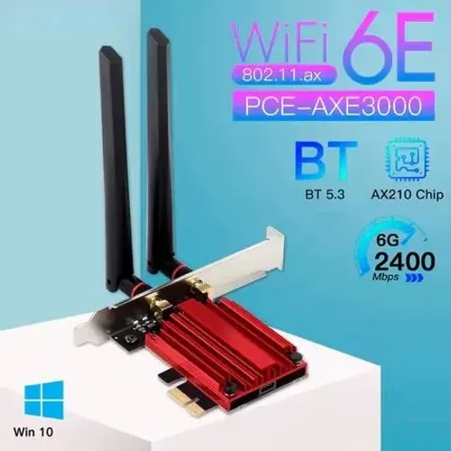 WiFi6E Intel AX210 Bluetooth 5.3 Banda tripla 2.4G/5GHz/6GHz Placa WiFi
