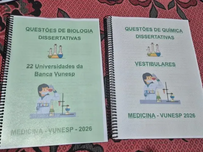 Apostilas com todas questões de Química e Biologia DISSERTATIVAS RESOLVIDAS Vunesp 2026-1