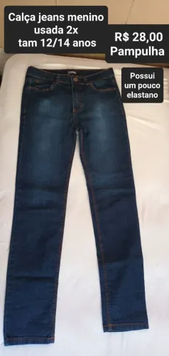 Calça jeans menino tam 10 a 14 anos