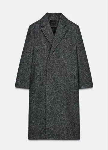 Sobretudo manteco em lã premium oversized Zara