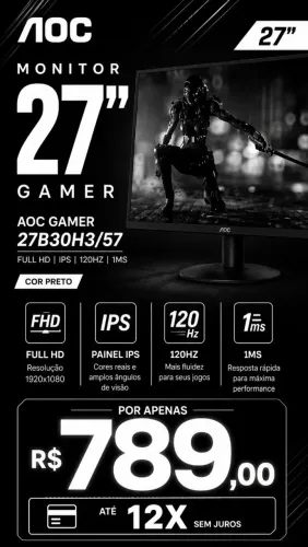 Monitor gamer Aoc 27pl 120hz @zathurainformatica