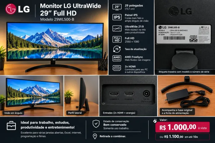 Monitor 29 polegadas LG