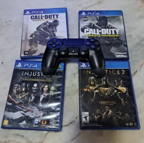 Jogos de Ps4 e controle