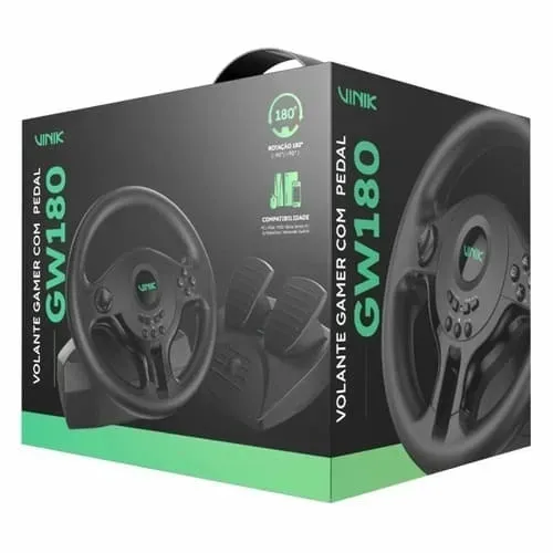 Volante Gamer Com Pedal Vinik para Pc / Ps4 / Xbox / Switch