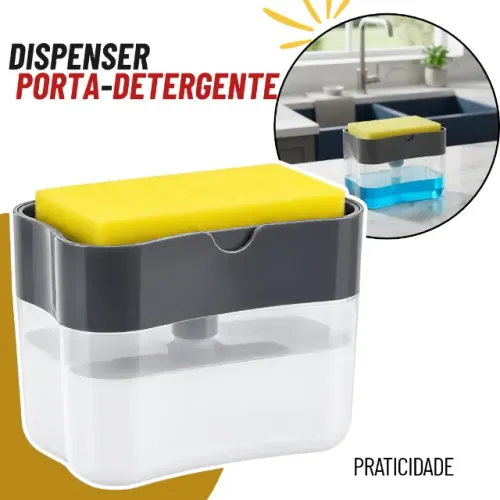 Dispenser de Detergente 2 em 1 com Suporte para Esponja - SCS125
