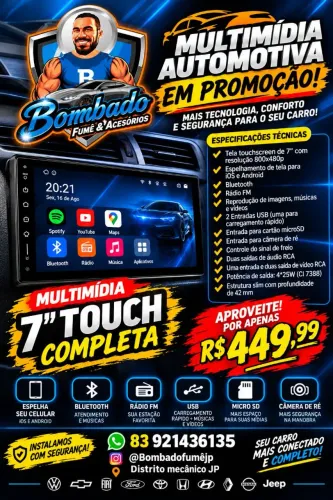 Multimídia 7polegadas automotivo