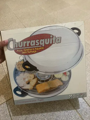 Churrasqueira churrasquita majular para fogão - sem fumaça - na caixa