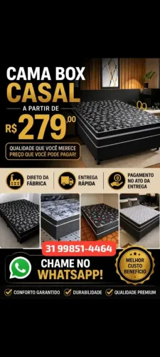 Incrível CAMA BOX CASAL DIRETO DE FÁBRICA só R$ 279 e vc só PAGA NA ENTREGA.