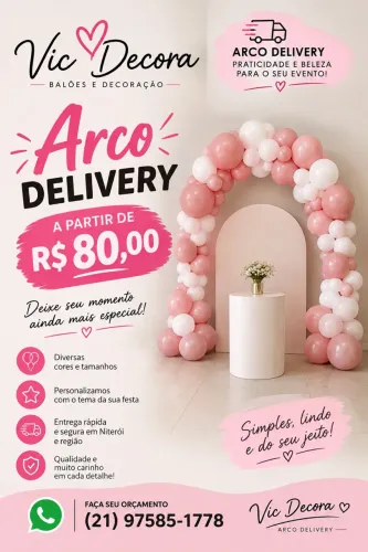 Arco de bolas delivery para sua festa