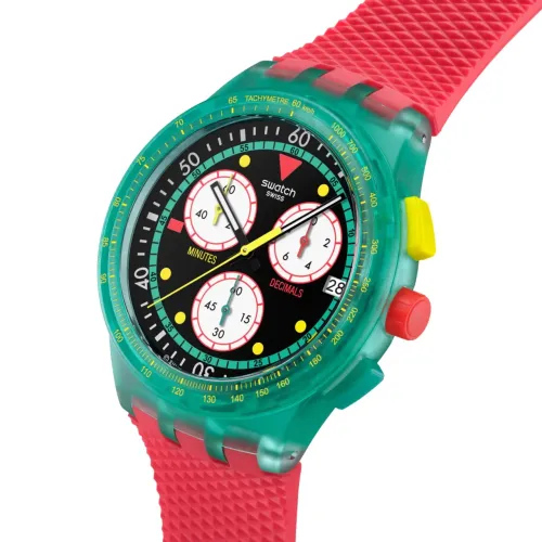 Relógio Swatch Neon Emerald Chrono - Cronógrafo Suíço 42 mm