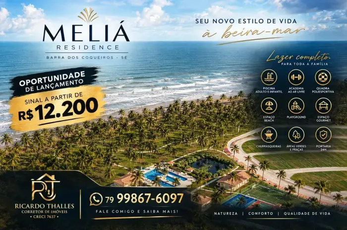 LOTE NA BARRA DOS COQUEIROS COM SINAL DE R$ 12.200! | MELIÁ RESIDENCE