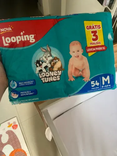 FRALDA LOOPING M 54 UNIDADES 