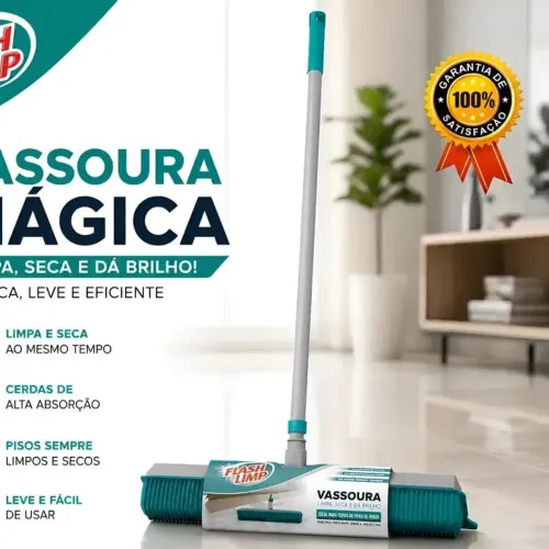 * vassoura emborrachada multiuso 1,28m flasch limp FLP6132