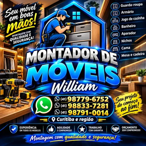 Montador de Móveis Boqueirão Xaxim CIC Capão Raso Novo Mundo Araucária Fazendinha Portão