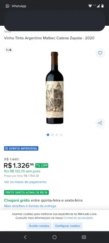 Vende se vinho importado