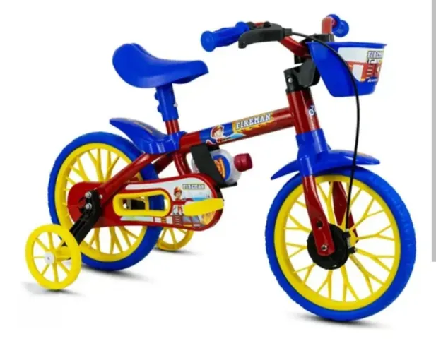 Bicicleta Infantil Aro 12 Nathor (na cajxa)<br>Bombeiro Nathor