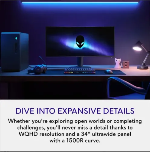 Monitor Gamer Curvo Alienware 34 Wqhd 180hz Aw3425dwm dell novo.
