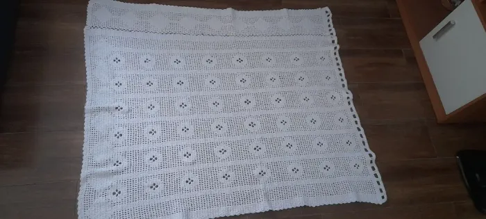 Cortina crochê luxo para varão ótimo acabamento