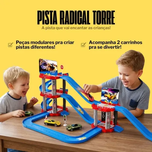 Brinquedo Pista De Carrinhos Corrida Infantil Meninos Estacionamento 3/5 Andares Modulável