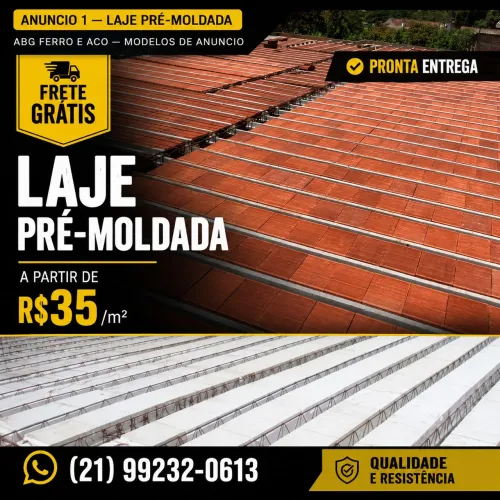 Laje Pré-Moldada a Partir de R$35/m² | Frete Grátis | Pronta Entrega Todo RJ