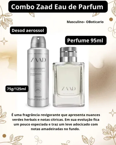 Combo Zaad Eau de Parfum masculino- OBoticario