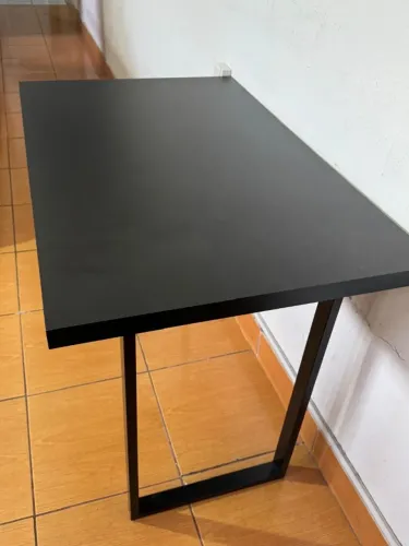 kit 3 Mesas de MDF com Metalon Preta