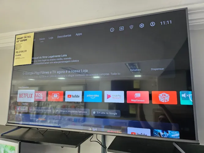 SMART TV TCL 65" 65P8M Google TV 4K Seminova com Garantia