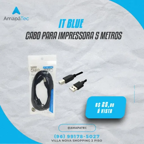 Cabo Para Impressora 5 METROS