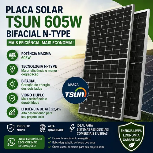 Placa solar Bifacial Marca Tsun