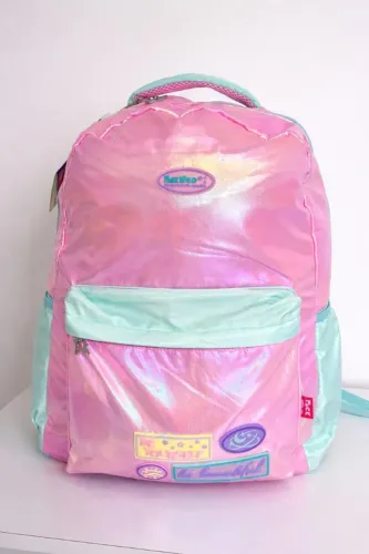 MOCHILA ESCOLAR HOLOGRAFICA ROSA
