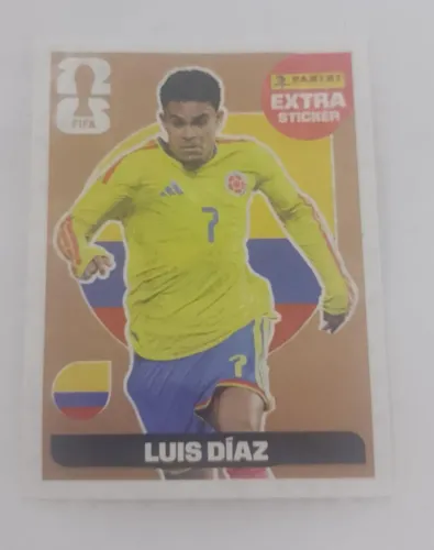 Figurinha Extra Sticker Bronze Luis Díaz Colômbia Panini Copa do Mundo 2026