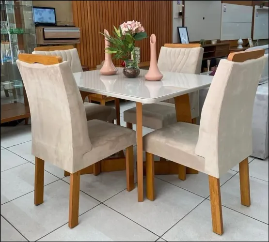Mesa de Jantar 4 Cadeiras Dubai 120x90 - Novo e embalado!!