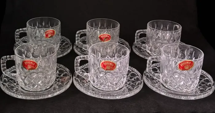 6 xícaras de cristal 
