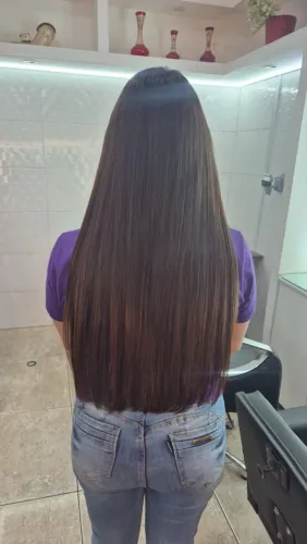 Cabelo brasileiro  humano  cor castanho  marmorizado  