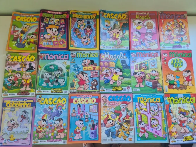 Kit com 20 gibis da Turma da Mônica