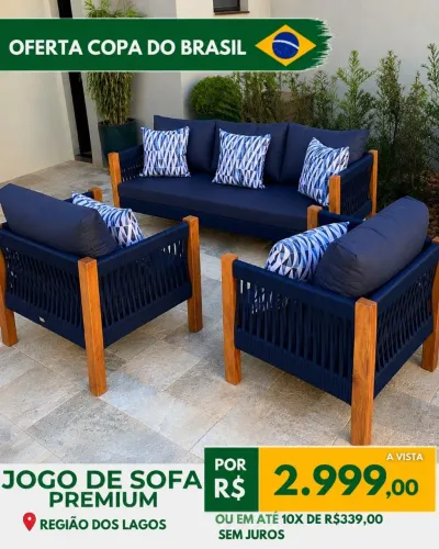 Jogo de Sofá corda náutica 