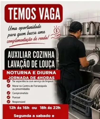 Auxiliar de Cozinha (Lavação de Louça)